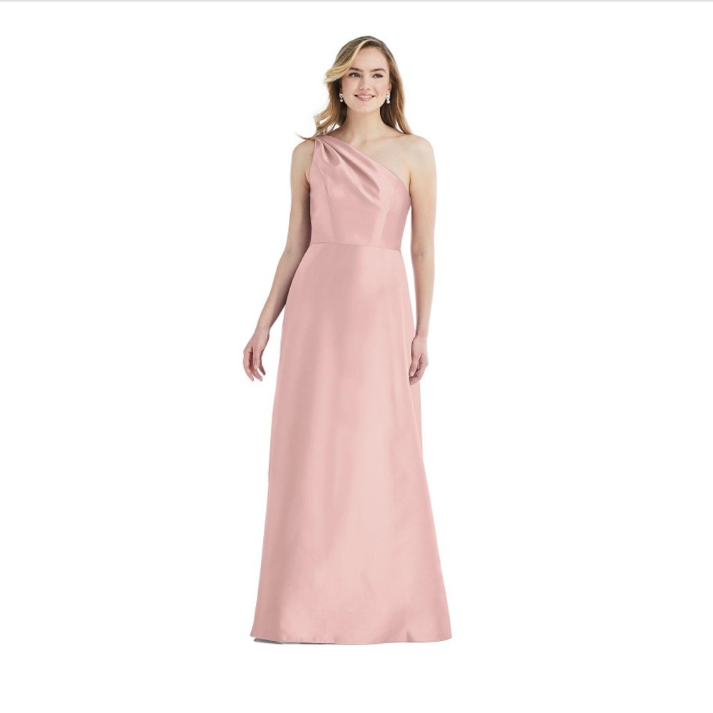 Alfred Sung Rose Satin Bridesmaid Dress